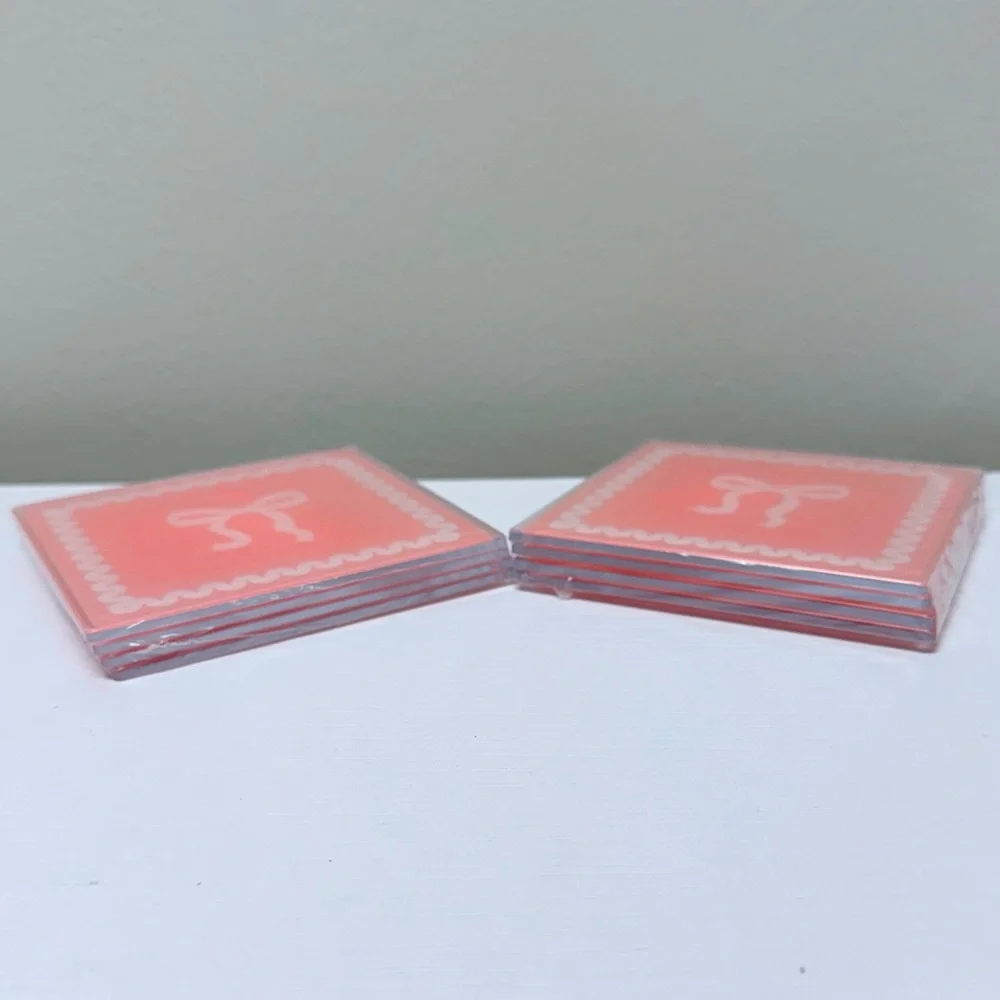 3 for $15 SALE Target 2 sets of Coasters Coquette Pink & White Bow, 8 total